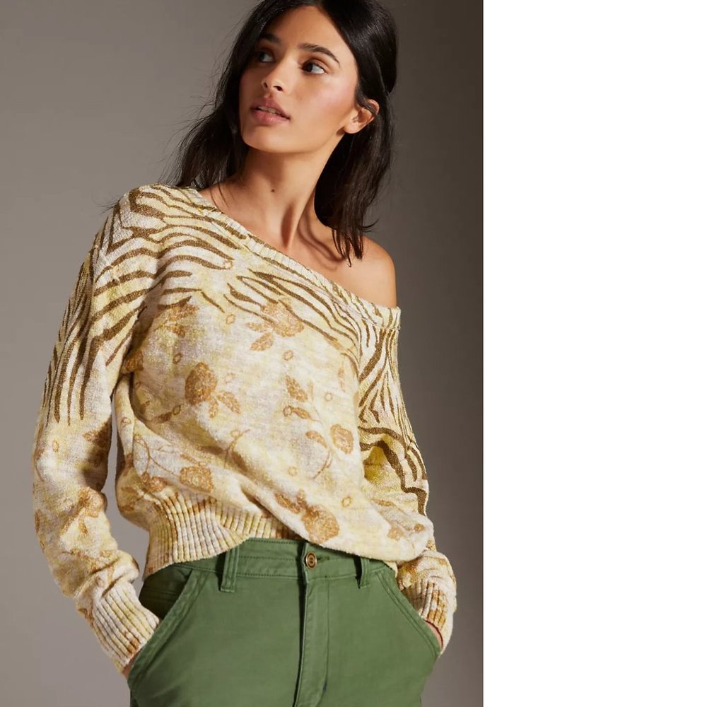 Anthropologie Pilcro Floral Sweater
